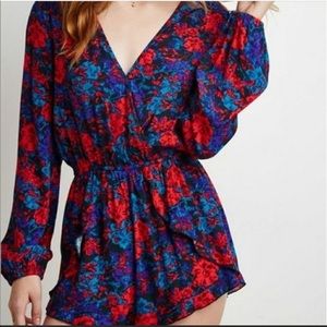 Forever 21 floral long sleeves romper